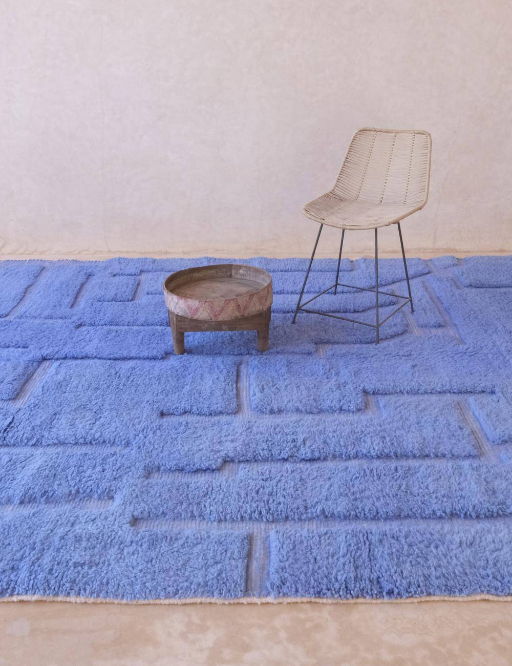 Tapis Bleu Contemporain - 350 x 243 cm