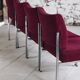 Lot de 4 chauffeuses de style moderniste bordeaux, 1970