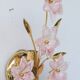 Ensemble de 2 appliques Murano fleurs roses, années 1970