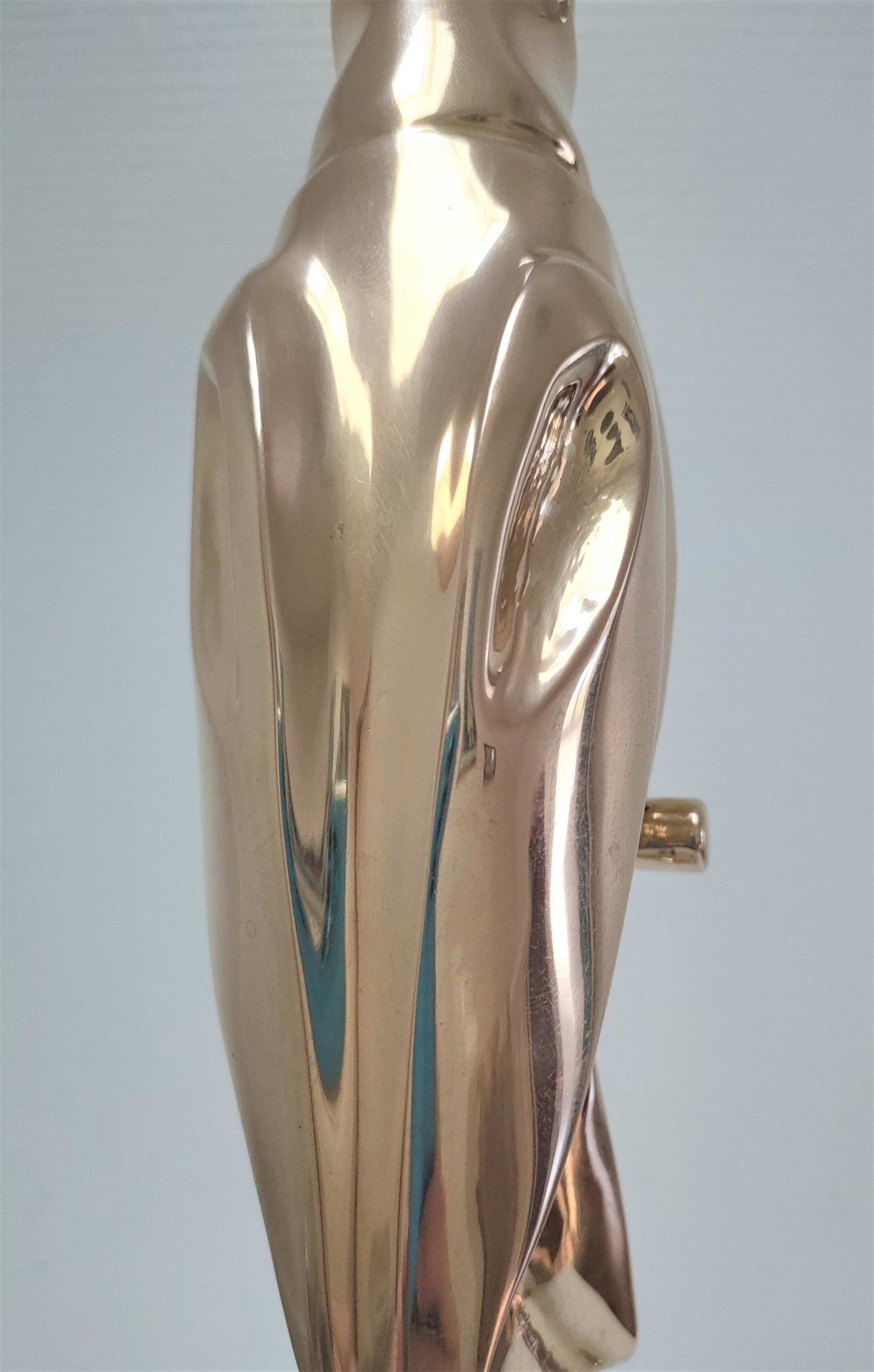 Solid brass parrot perch H. 45 cm 80s
