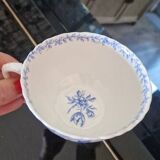 Large vintage porcelain Sarreguemines coffee and cocoa tea cup with flowers