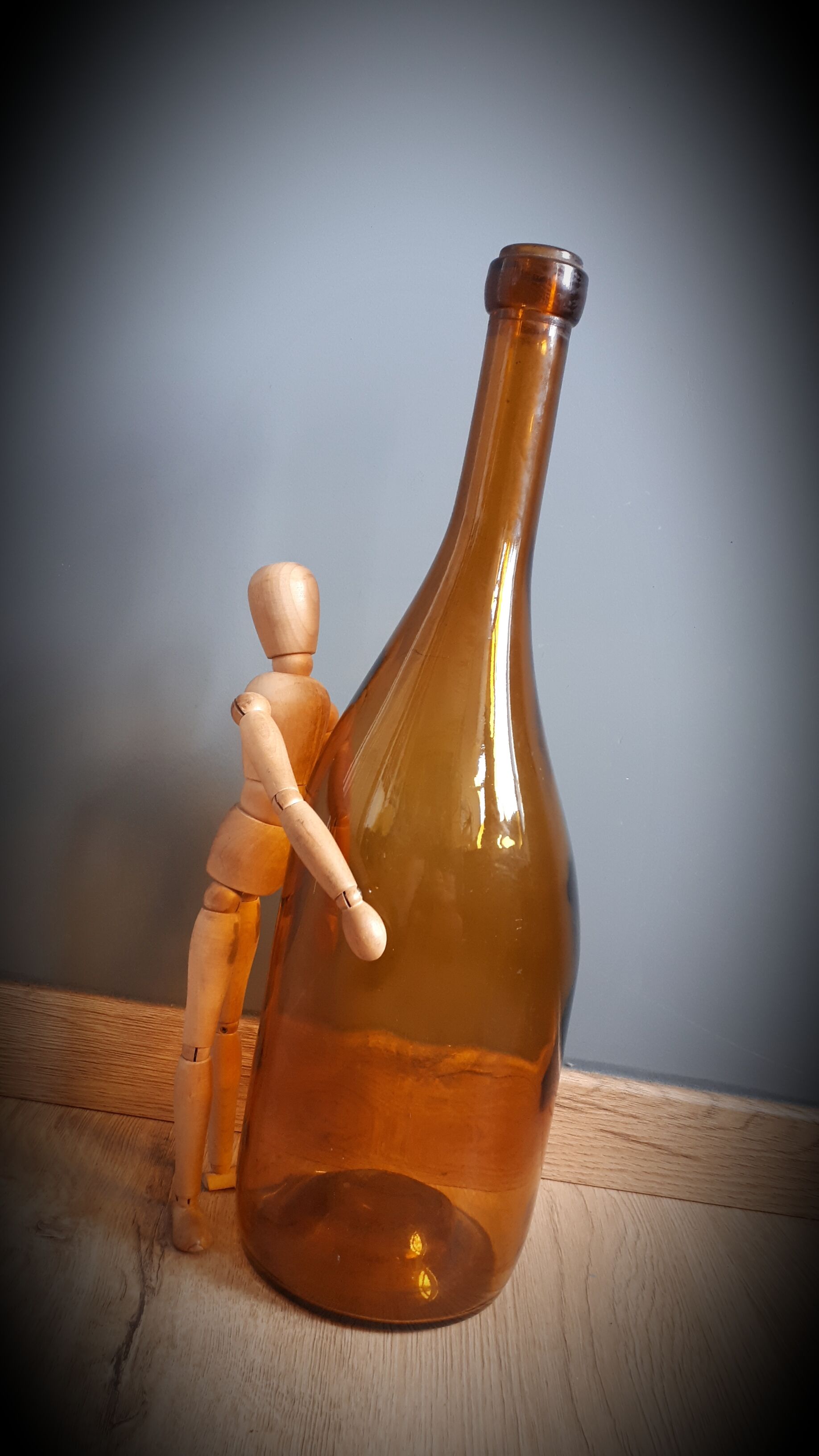 Bouteille marron ocre