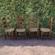 Set of 4 handcrafted rush chairs in solid oak.