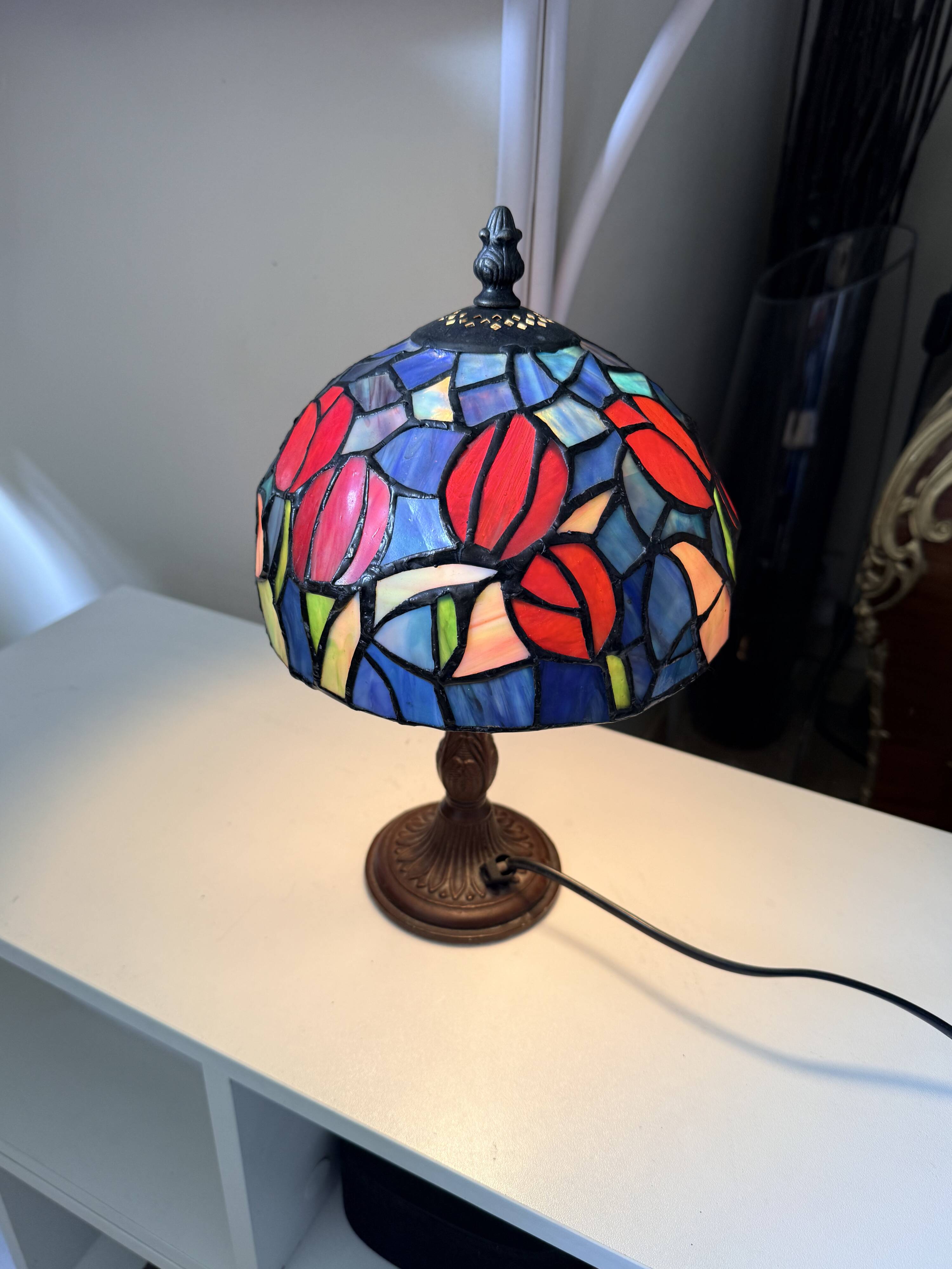 Tiffany-style Art Deco mosaic lamp