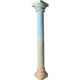Colonne en teck et pierre laqué bleu