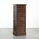 English antique archive cabinet with oak roll-up door from the 20th century