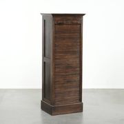 English antique archive cabinet with oak roll-up door from the 20th century