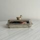 Vintage silver-plated metal butter dish