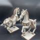 Large pair of crackled ceramic horses – China 20th century