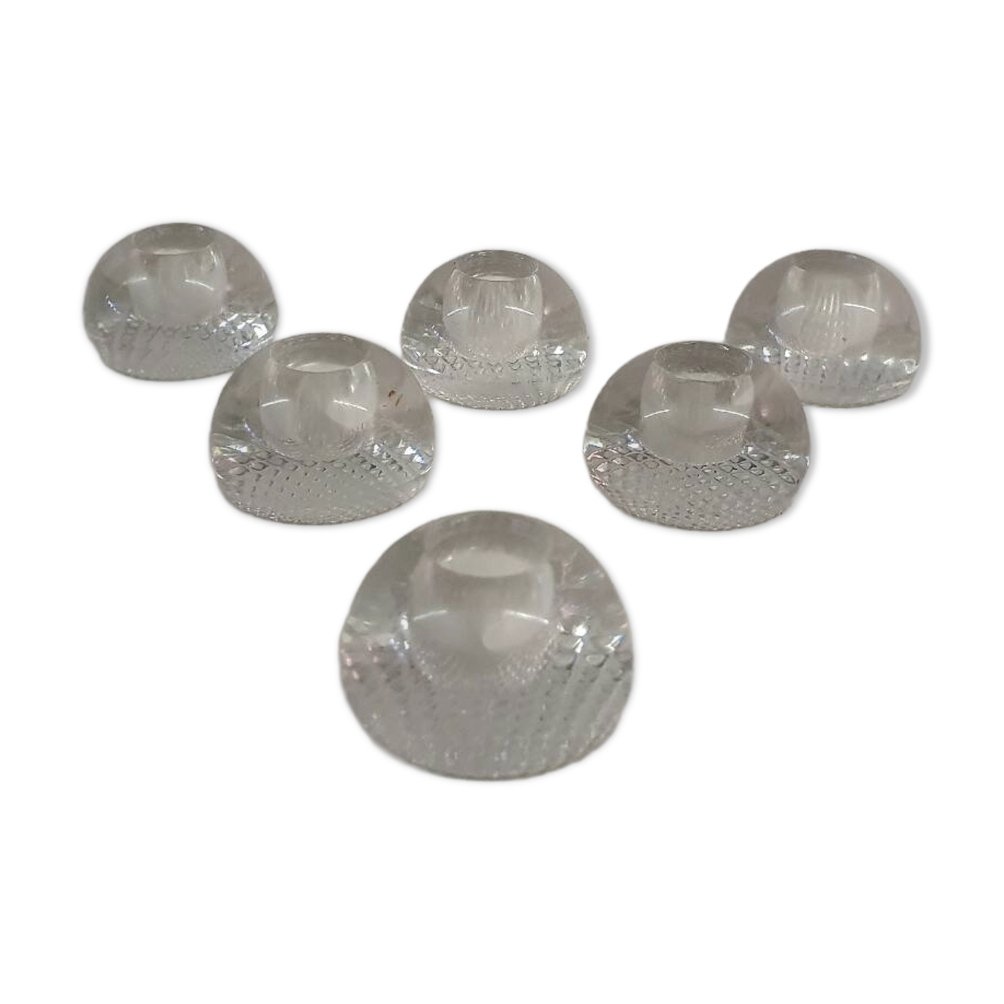 Set of 6 small candle holders in box, The Netherlands 1950's
