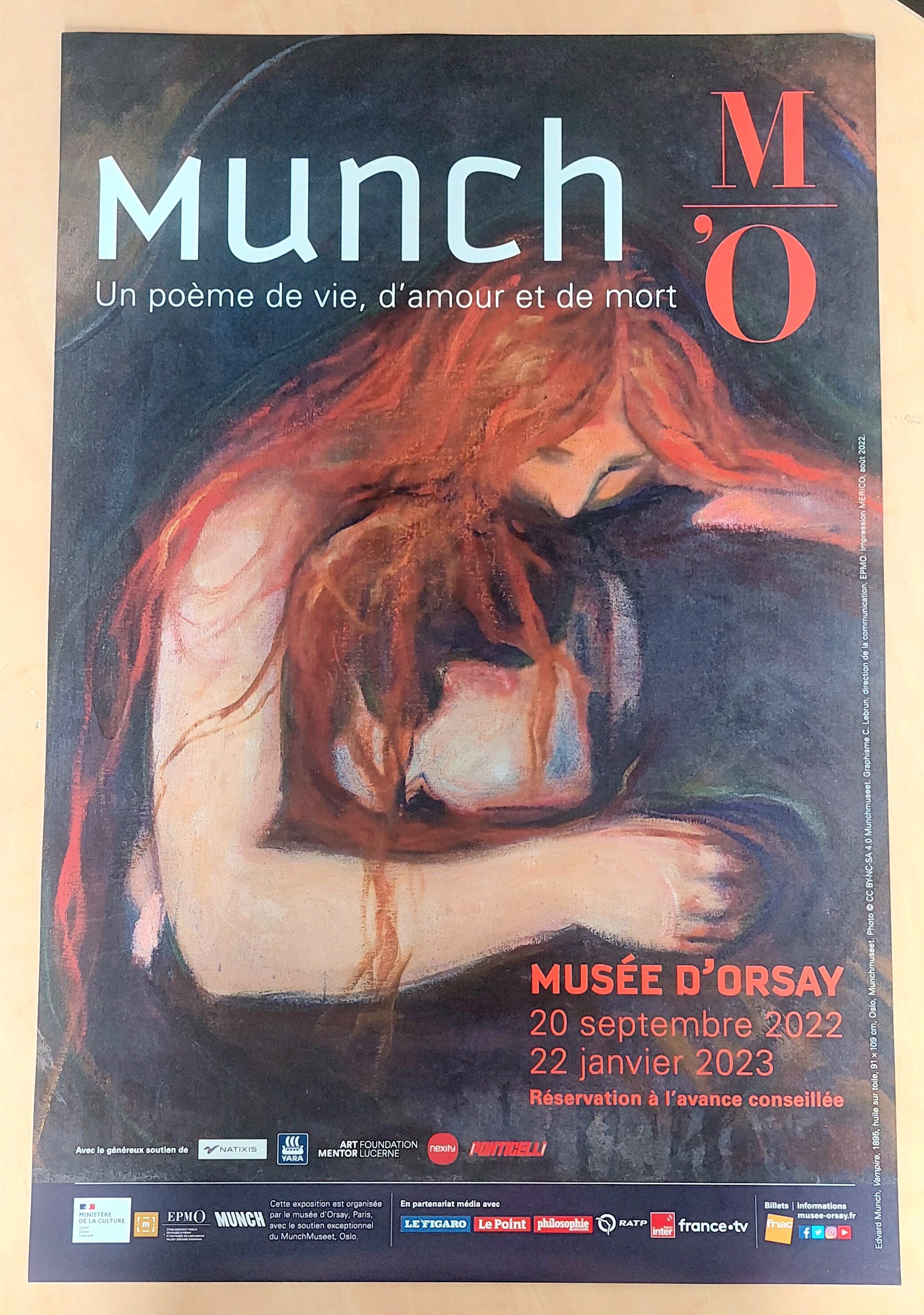 Poster exhibition Munch Musée d'Orsay 2022/2023