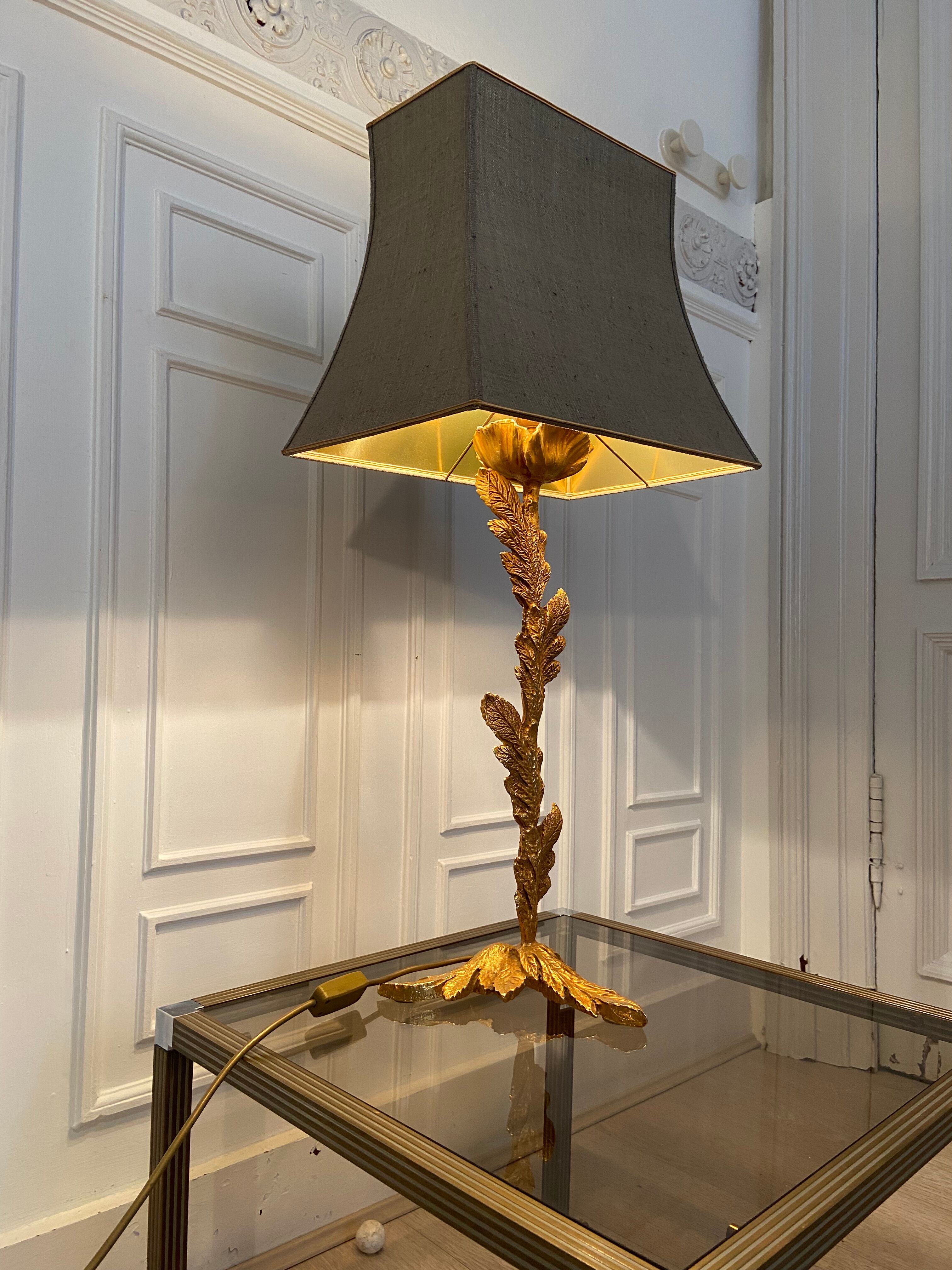 Sculptural bronze lamp, Fondica, Paris