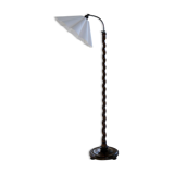 Organic whirlwind floor lamp in stained birch, Sweden, 1940s.