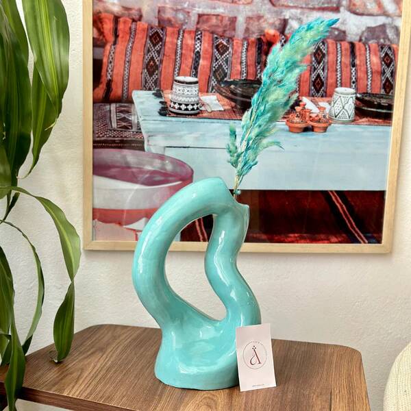 Artisanal vase Asrir turquoise