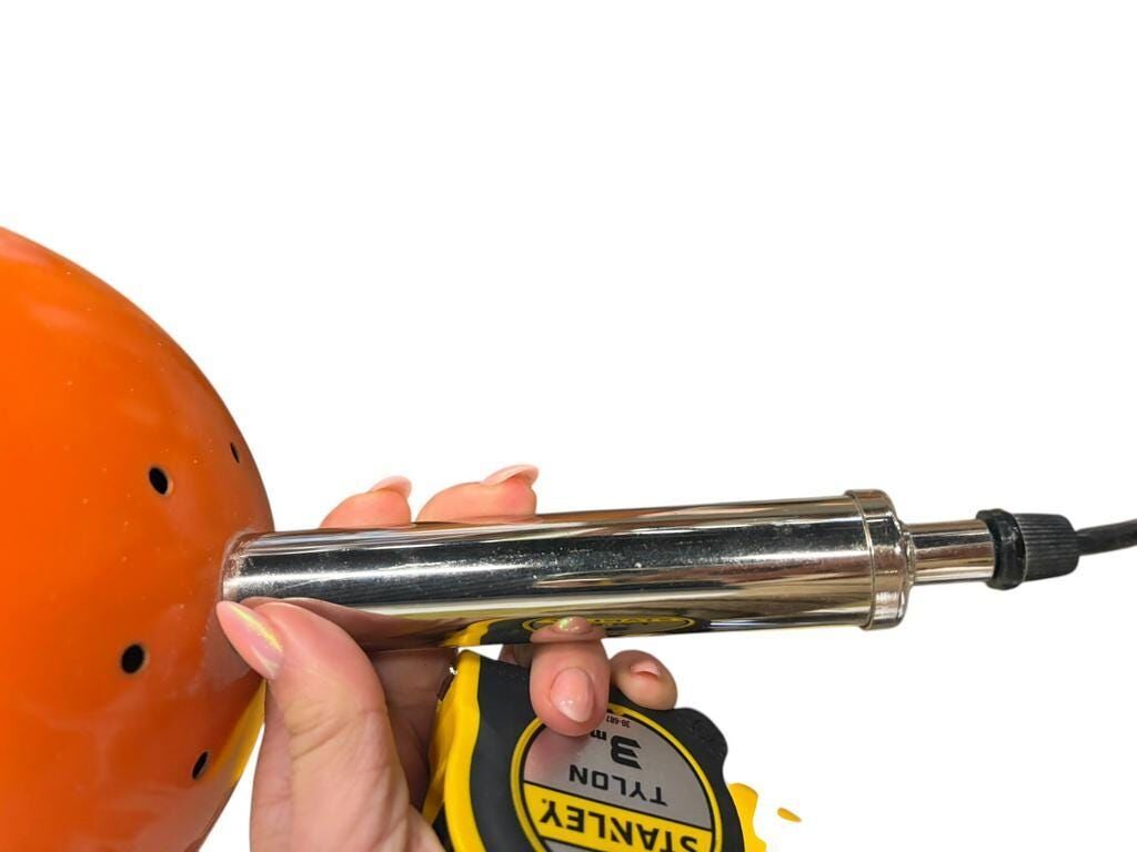 Vintage orange eye ball / suspension with 2 light points.