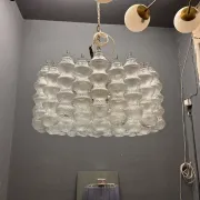 Large Murano Glass Bubble Chandelier 1980’s 11 Lights 