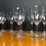 10 wine glasses decorated "stars"
