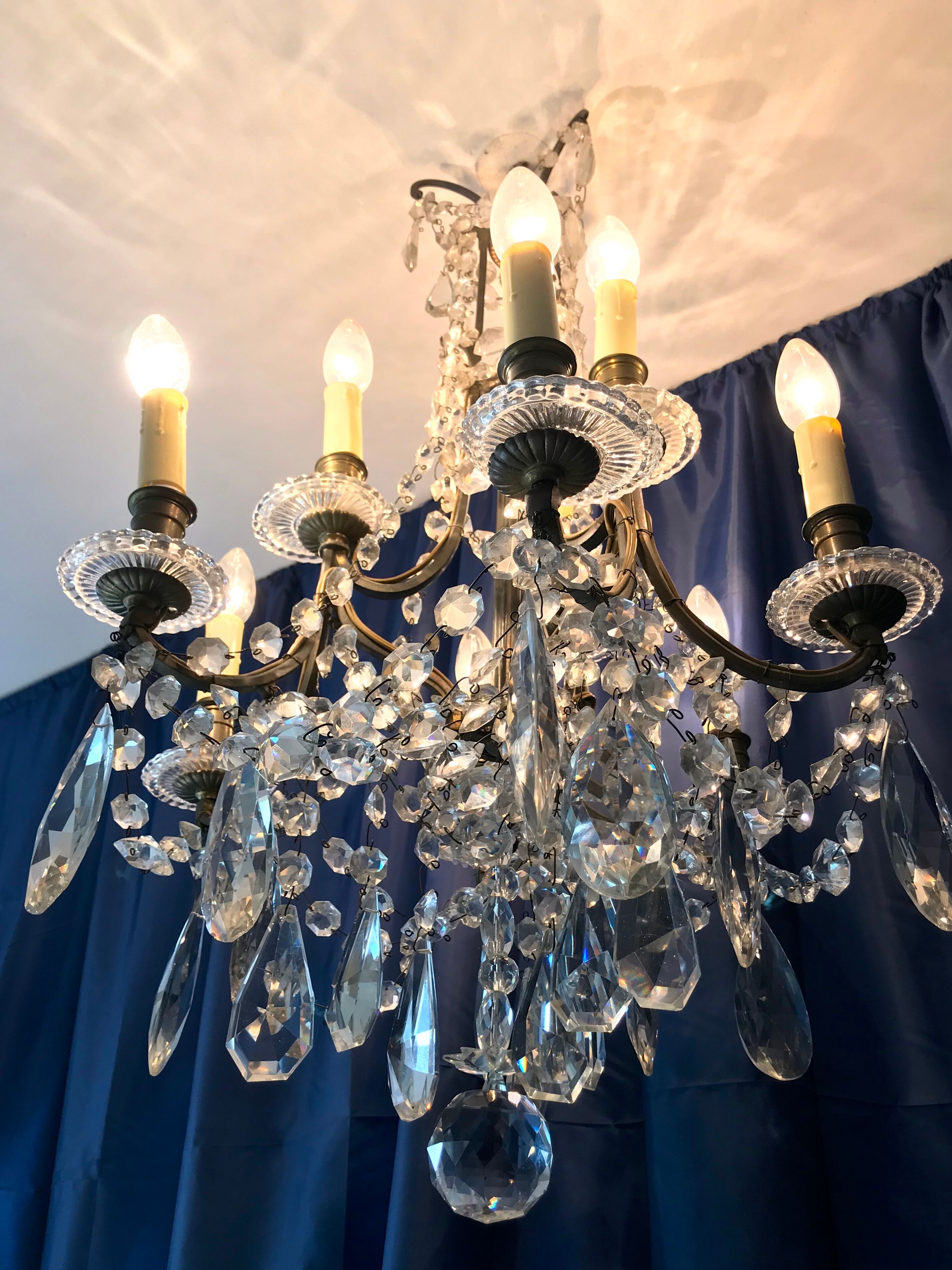 Crystal chandelier diamond cut 9 fires 1880