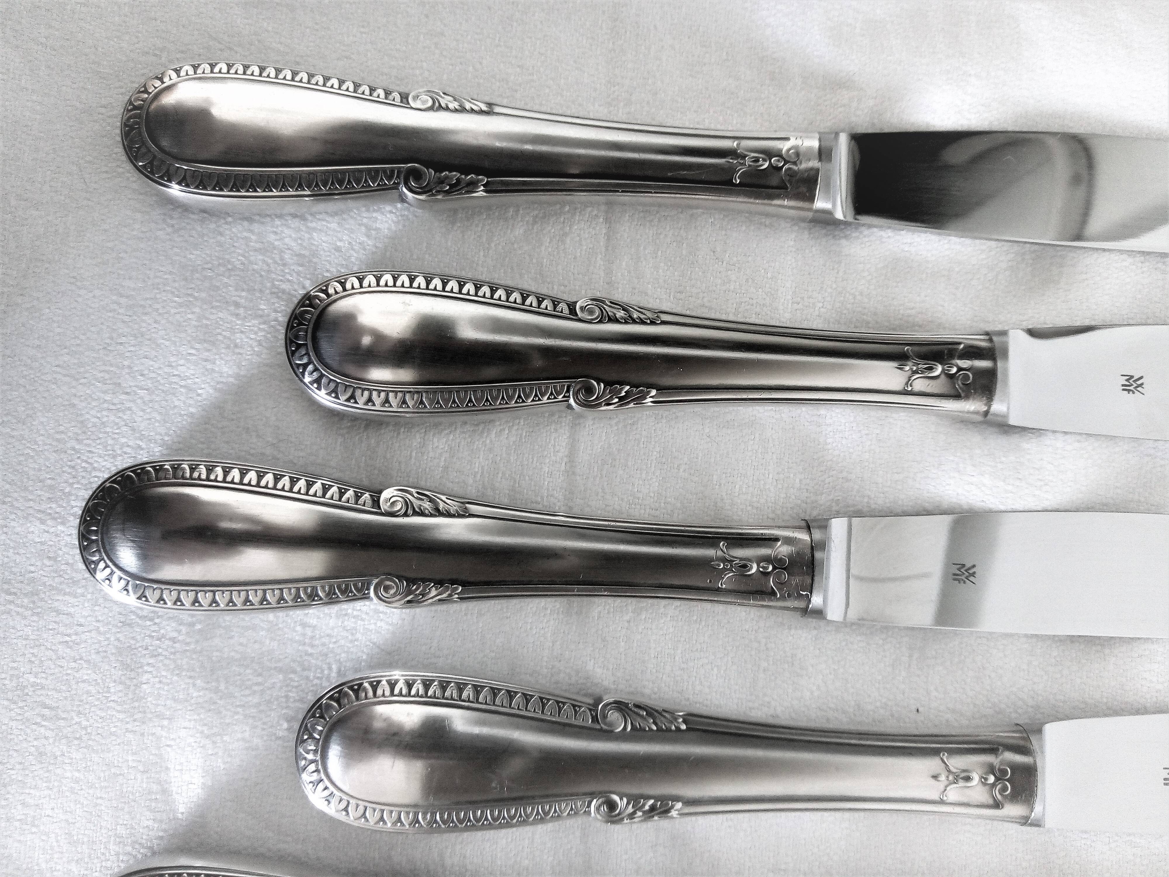 Baroque model silver metal cutlery service