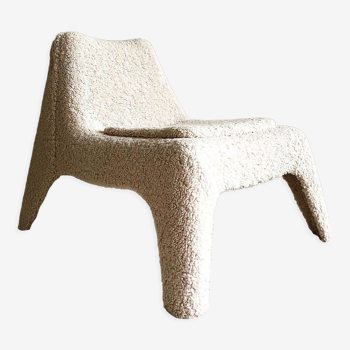 Fauteuil chauffeuse en moumoute peau de mouton