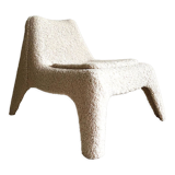Heated chair in moumoute, sheepskin