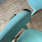 Set of 4 green bistro chairs