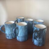 Set of 6 mugs by Jacques Pouchain