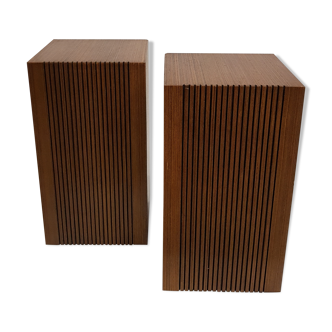 Pair of vintage wooden speaker