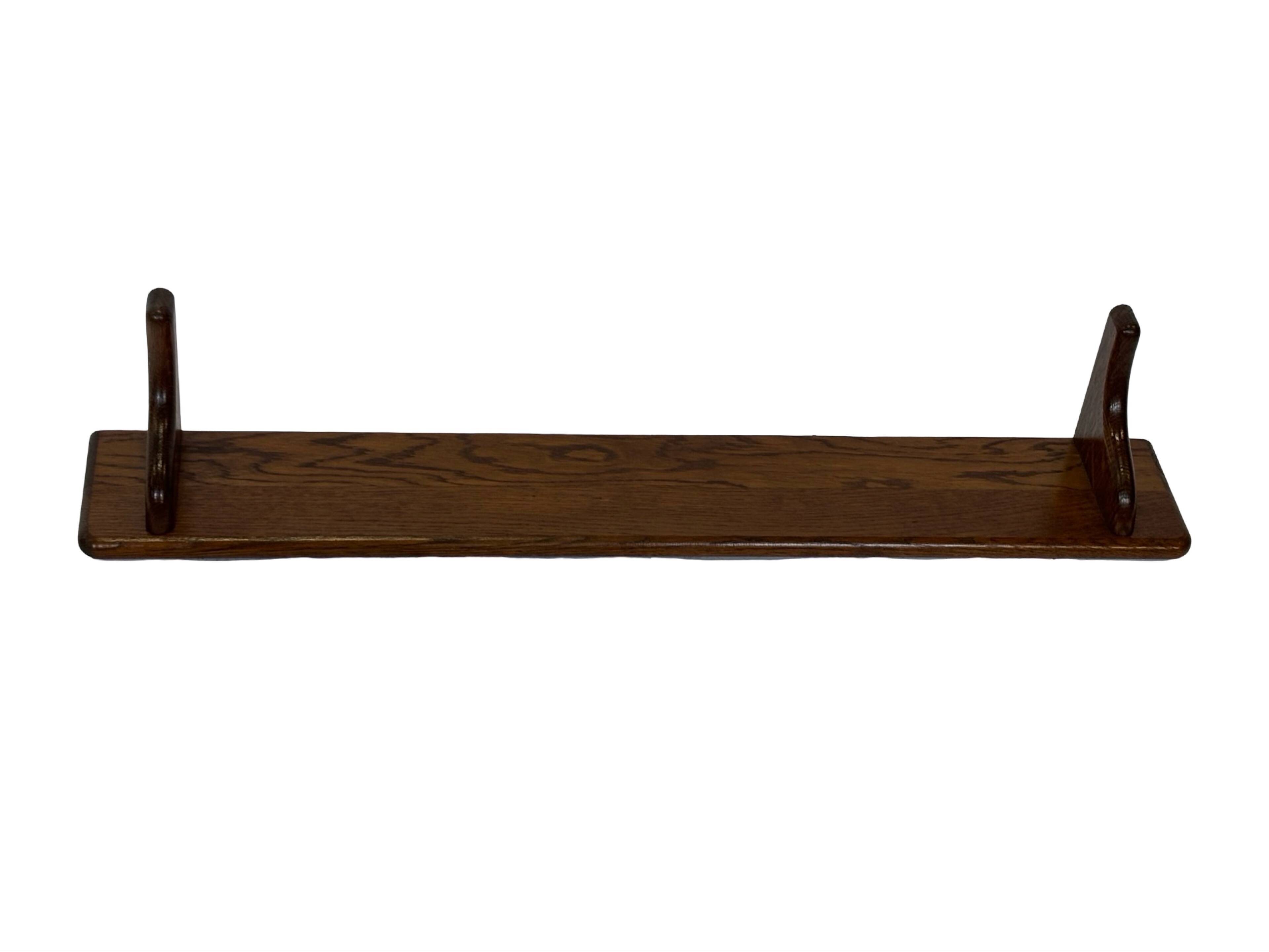 Vintage book shelf wall rack 1970s wood minimalist design