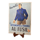 Carton publicitaire  "Au fusil",  années 1950