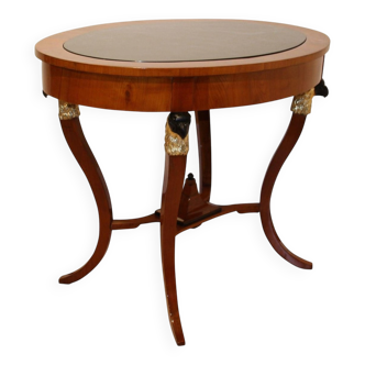 Biedermeier Cherry Veneer Gold-Leaf Center Table, Austria, 1820s