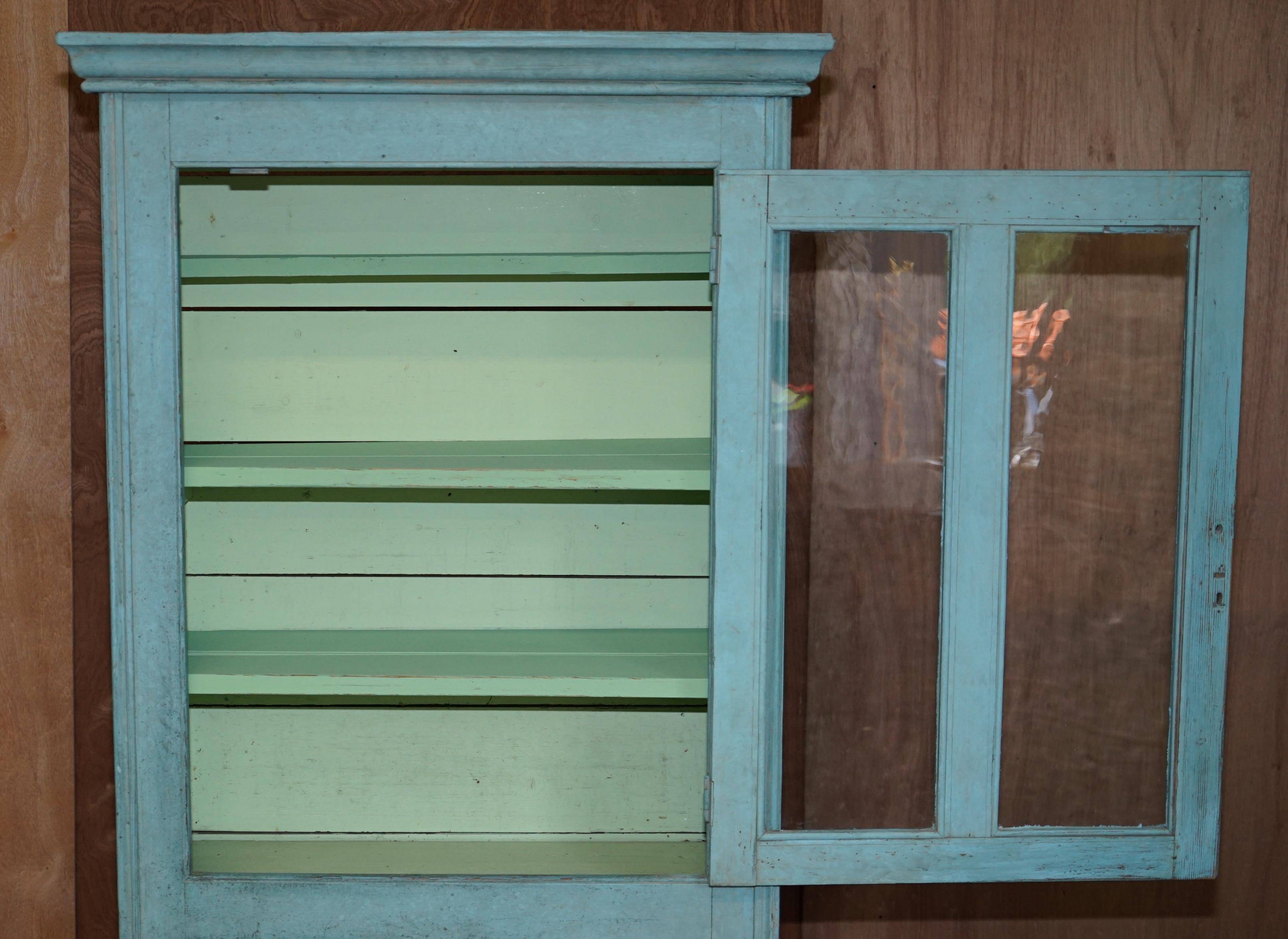 Hand-painted kitchen cupboard or bookcase from the Victorian era, 1860.
