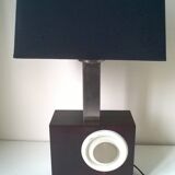 Vintage lamp in exotic wood and stainless steel c.1970