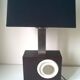 Vintage lamp in exotic wood and stainless steel c.1970
