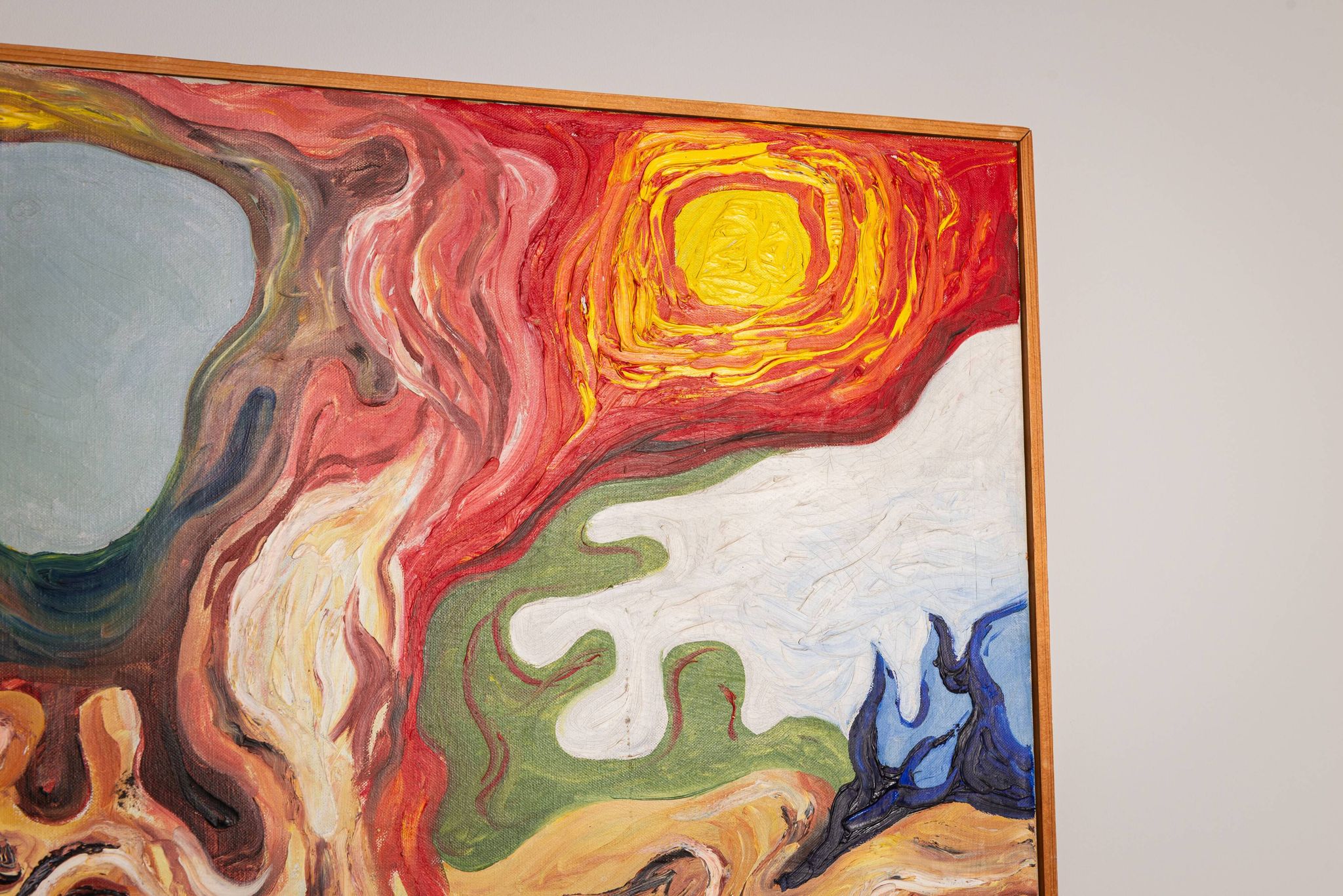 Peinture abstraite d'une figure au soleil