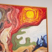 Peinture abstraite d'une figure au soleil