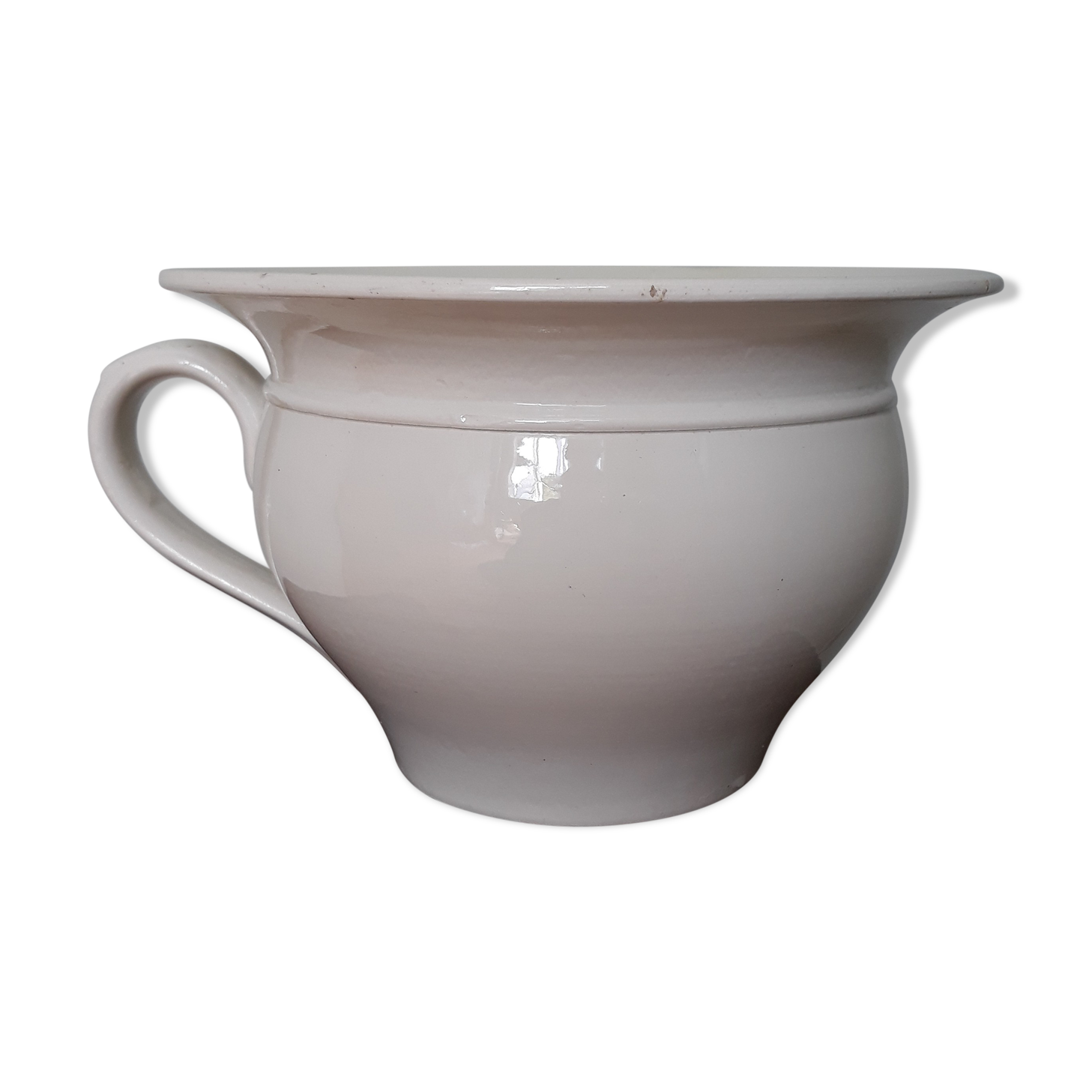 Enamelled earthenware pot with badonviller handle 30s