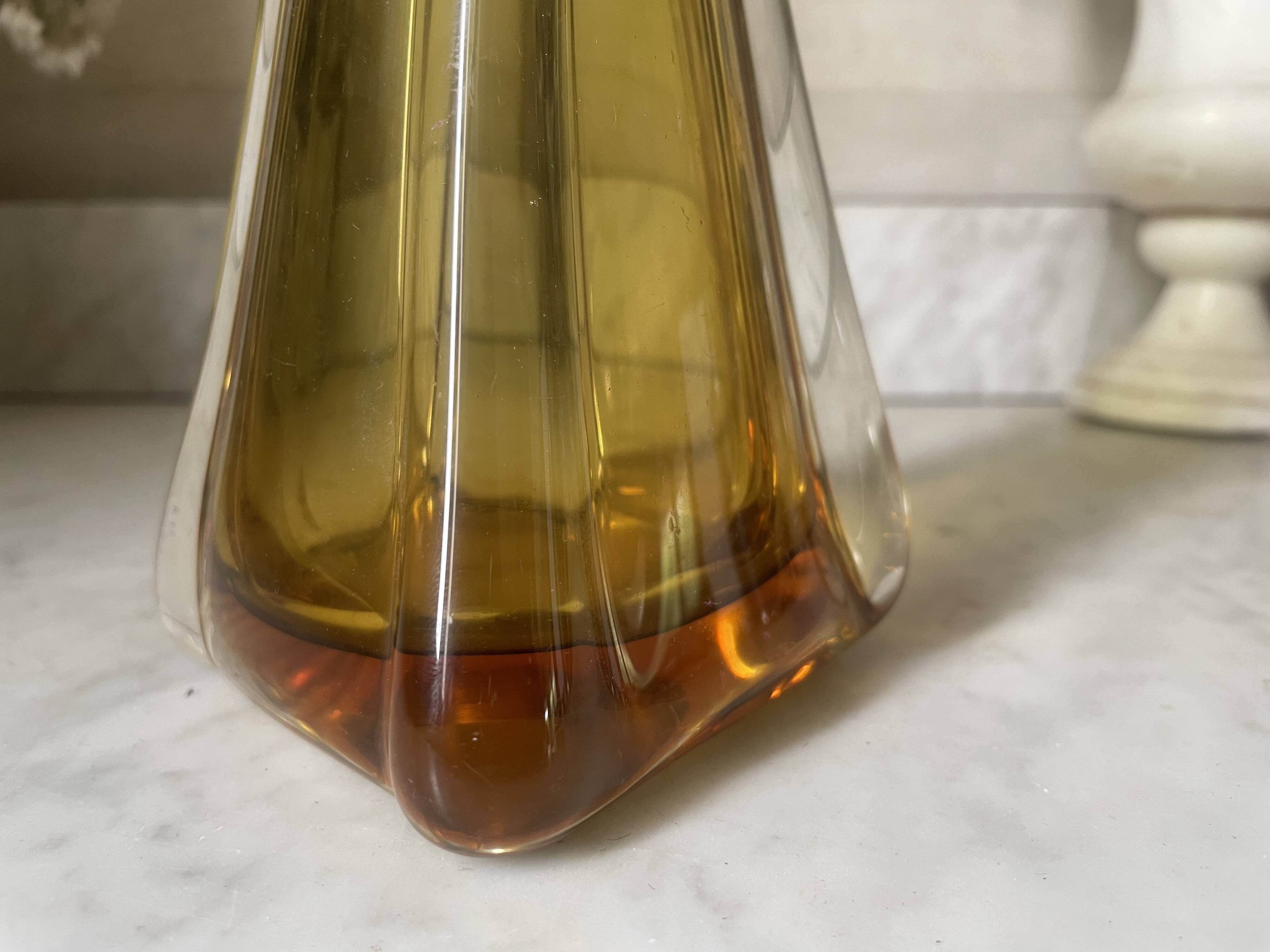 Amber Murano glass vase circa 1960