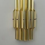 Vintage bent karlby "pan" wall lamp, brass, lyfa denmark 1960