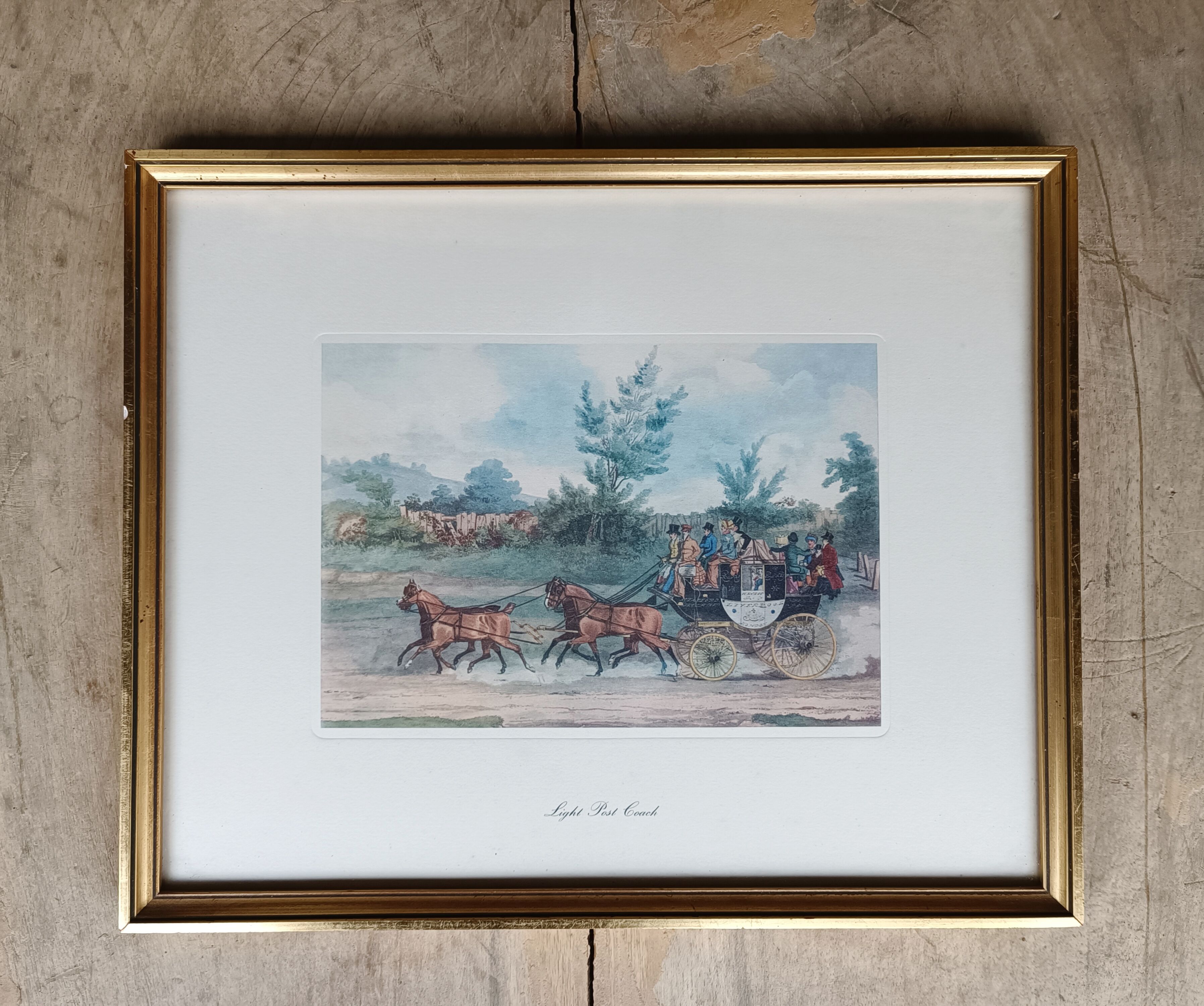 Engraving carriage horse