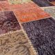 Distressed turkish patchwork rug 244x172 cm wool vintage red black orange large