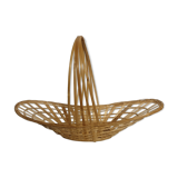 Rattan and wood basket