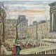 Vintage Mid-Century Caroline Bennett Paris Cityscape Scene Oil Painting