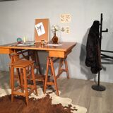 Old table a design wooden storage has 50's 60's