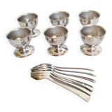 Guy Degrenne egg cups, 18/10 stainless steel