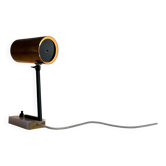 Lampe de bureau minimaliste à tête en laiton et base en marbre, années 1960, Allemagne