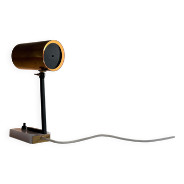 Minimalist desk lamp with a brass head and marble base, 1960s, Germany.
