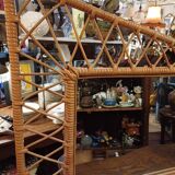 Large and unusual rattan mirror from the 1960s