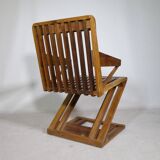 Zig Zag Vintage Chair Unique Piece Z Chair Solid Armchair, 70s 80s