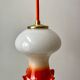Set of 4 suspensions tulips in opaline orange gradient thread orange and white 70s